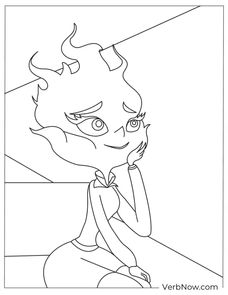 Elemental coloring page to print and download
