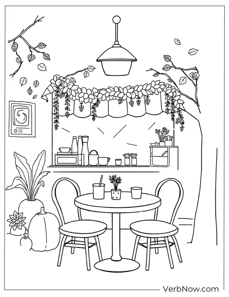 Printable fall coloring page for autumn activities