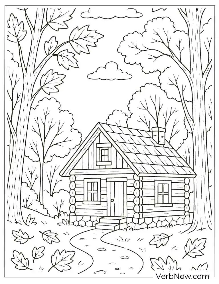 Fall coloring page for kids’ creativity
