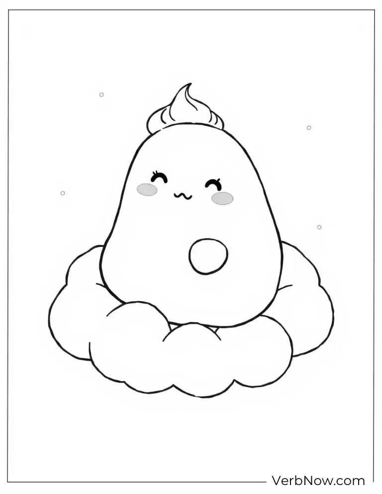 24 Free Gudetama Coloring Pages For Download (Printable PDF) Gudetama with whipped cream topping coloring sheet