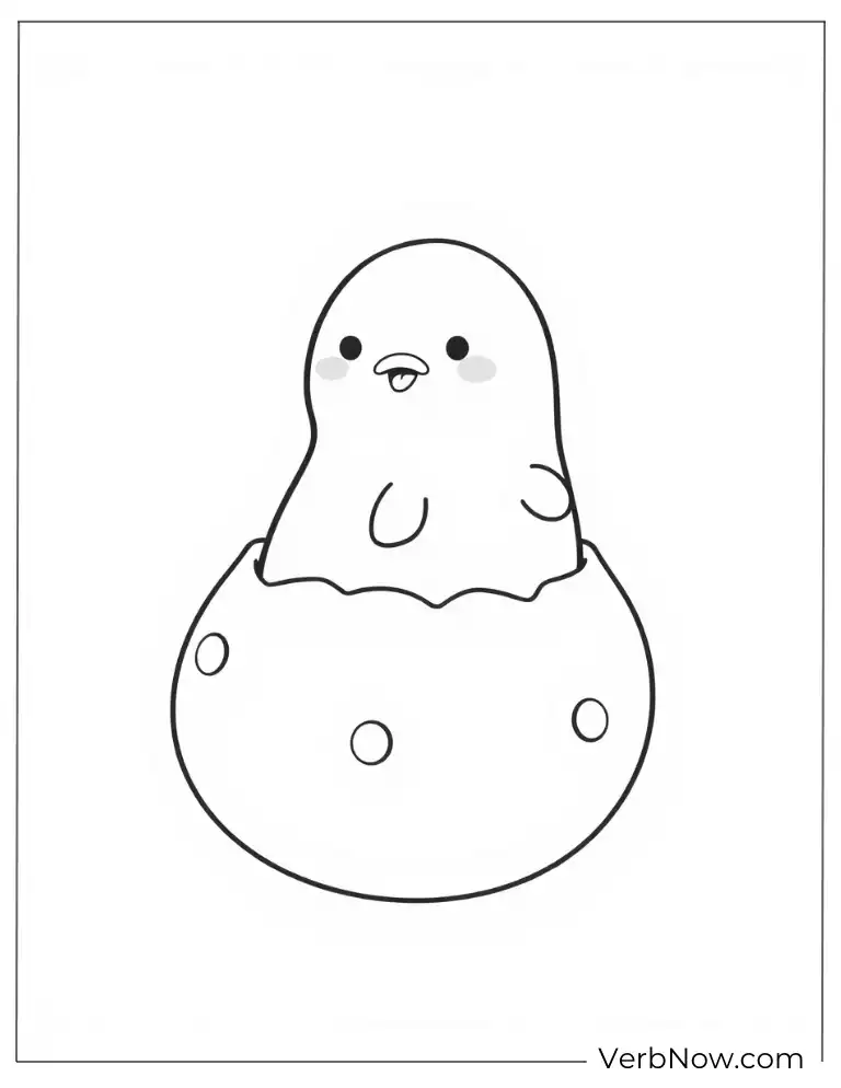 24 Free Gudetama Coloring Pages For Download (Printable PDF) Gudetama sitting in cracked egg coloring sheet