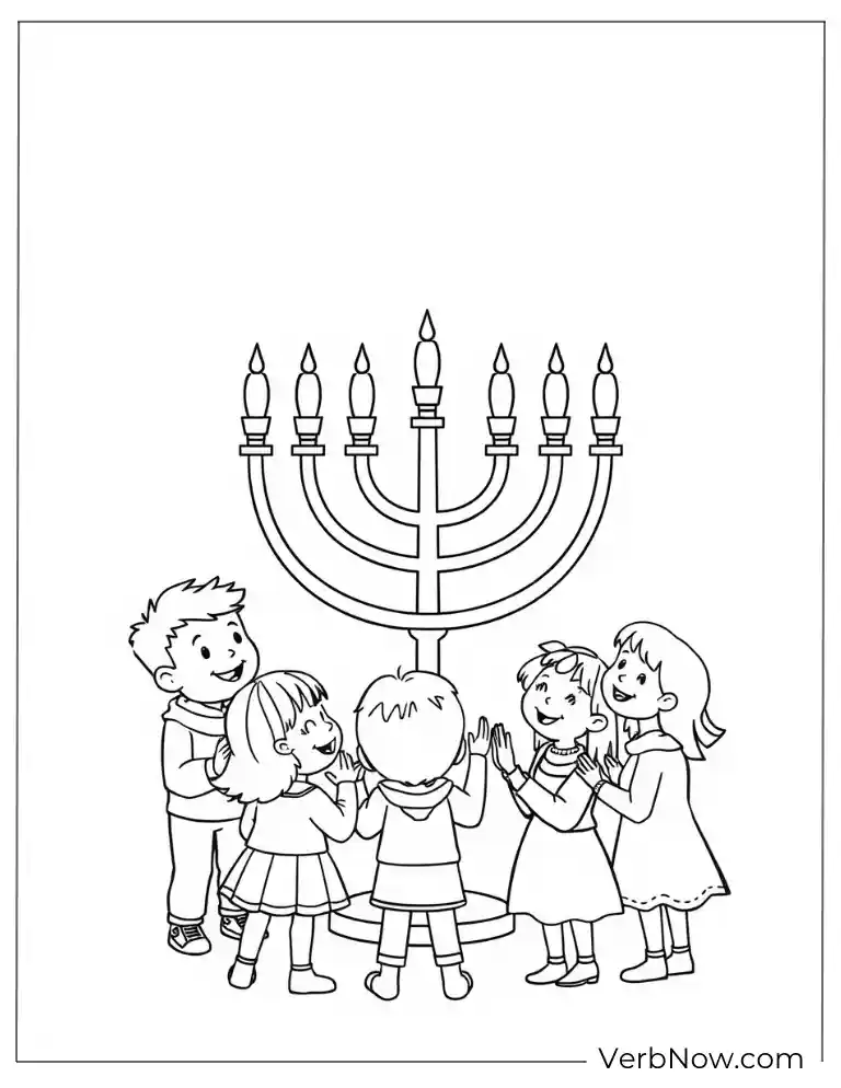 Printable Hanukkah dreidel coloring sheet