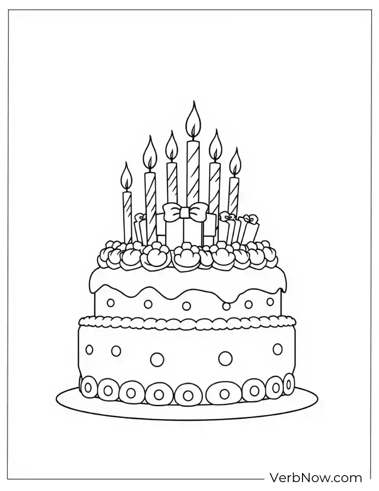 Happy New Year with animals and gifts coloring page