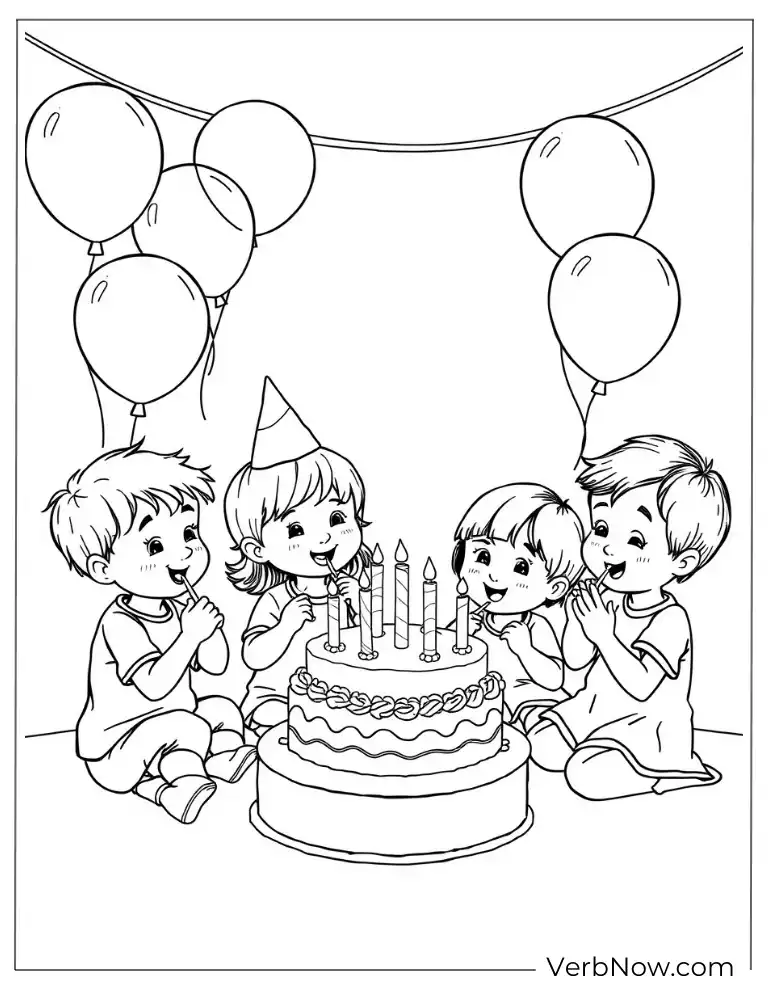 New Year 2025 fireworks celebration coloring page
