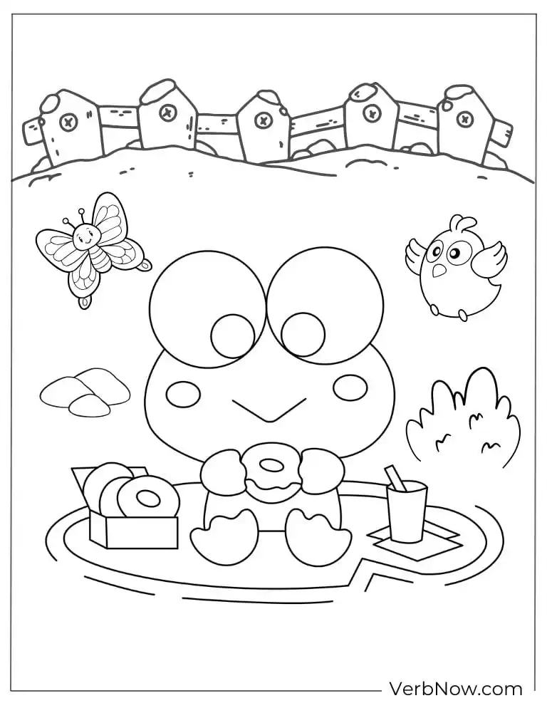 Simple Keroppi color sheet for kids