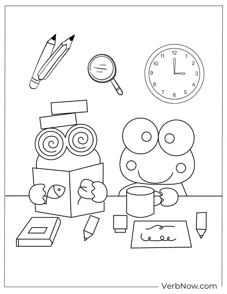 Easy Keroppi coloring page for kids