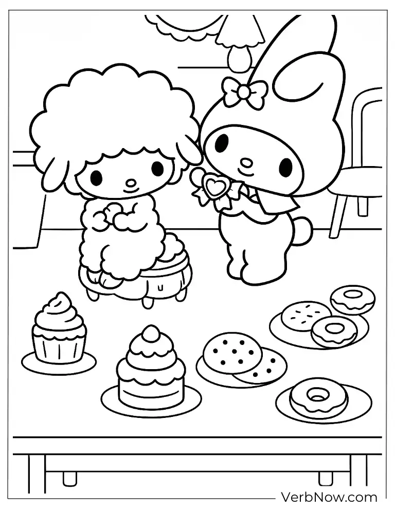 Printable My Melody coloring page for kids
