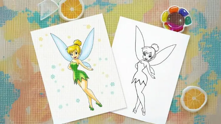 Peter Pan Tinkerbell coloring sheet