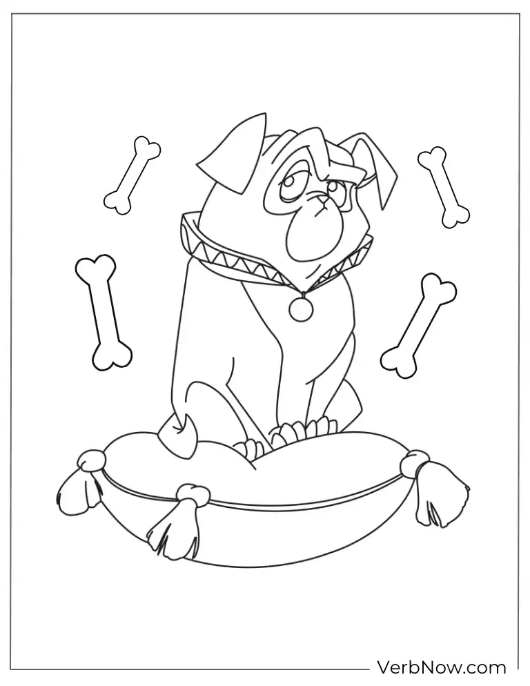 Pocahontas Dog with Bones Coloring Page