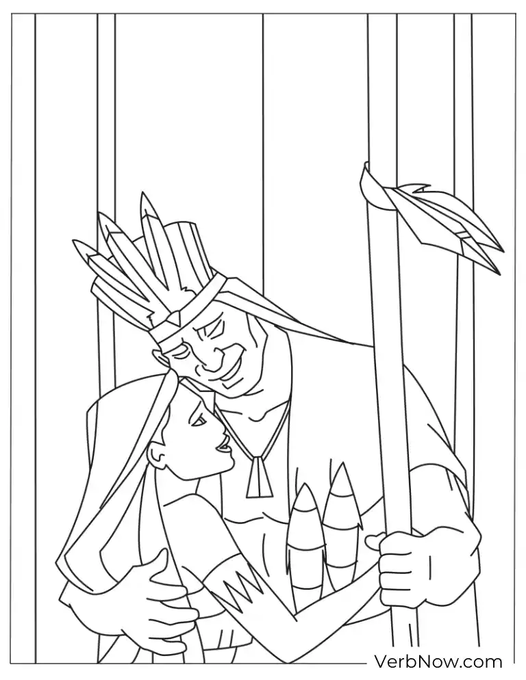 Pocahontas in Prison Coloring Page for Kids