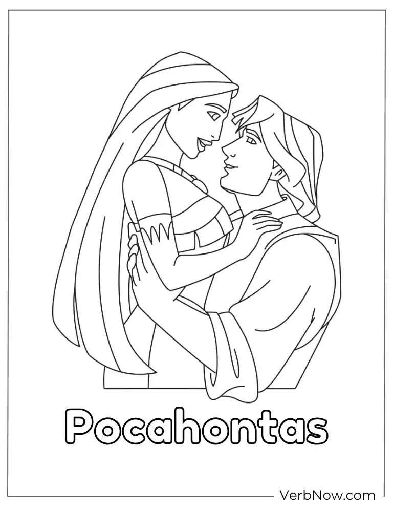Pocahontas and John Smith Coloring Page