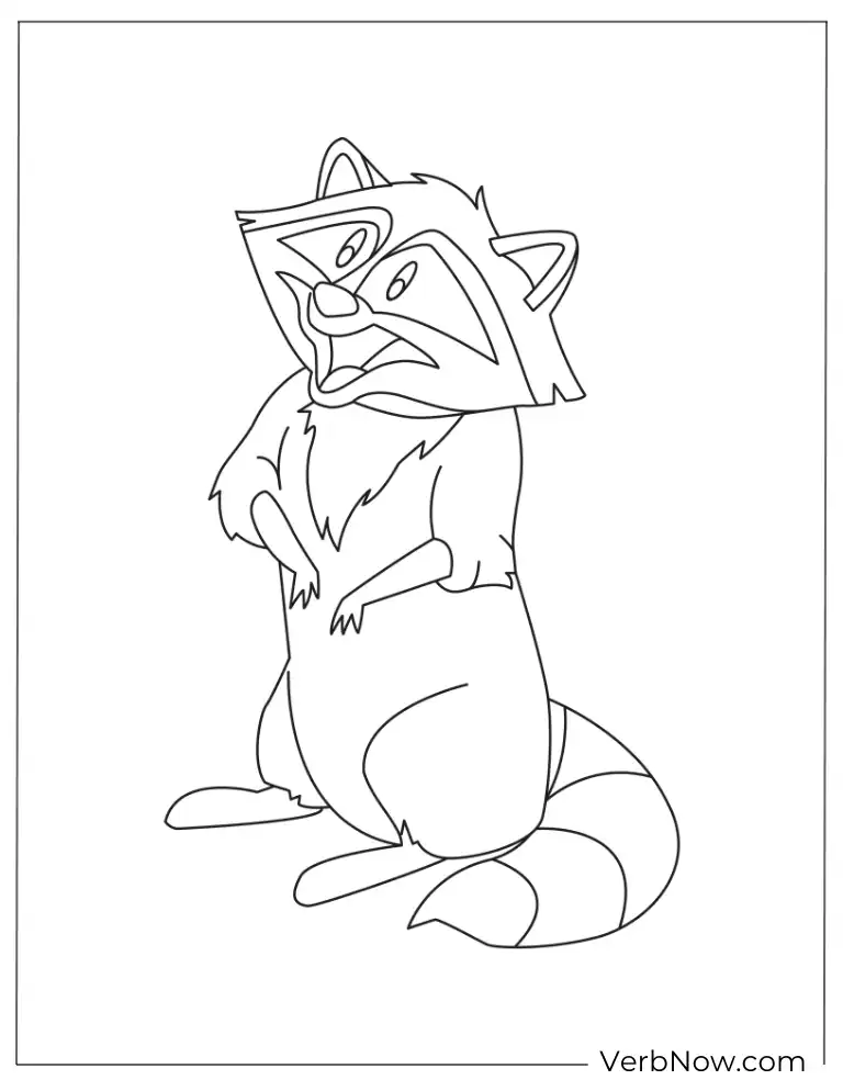 Meeko the Raccoon Coloring Page from Pocahontas
