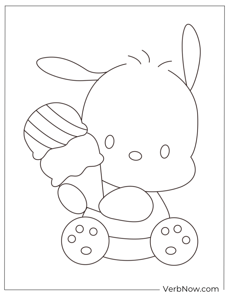 Bowling Pochacco Sanrio character coloring page