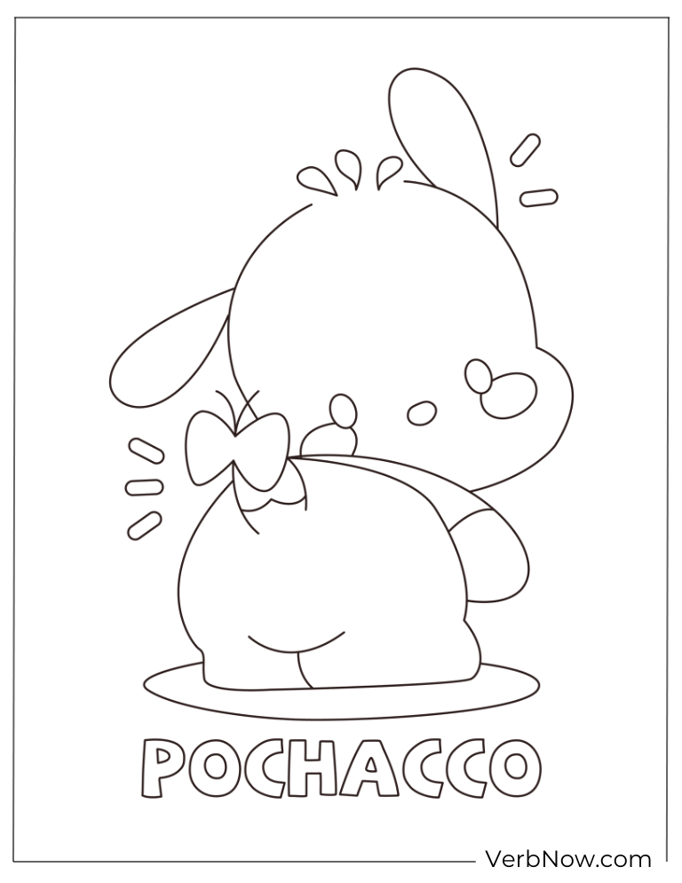 Cute Pochacco coloring page for kids