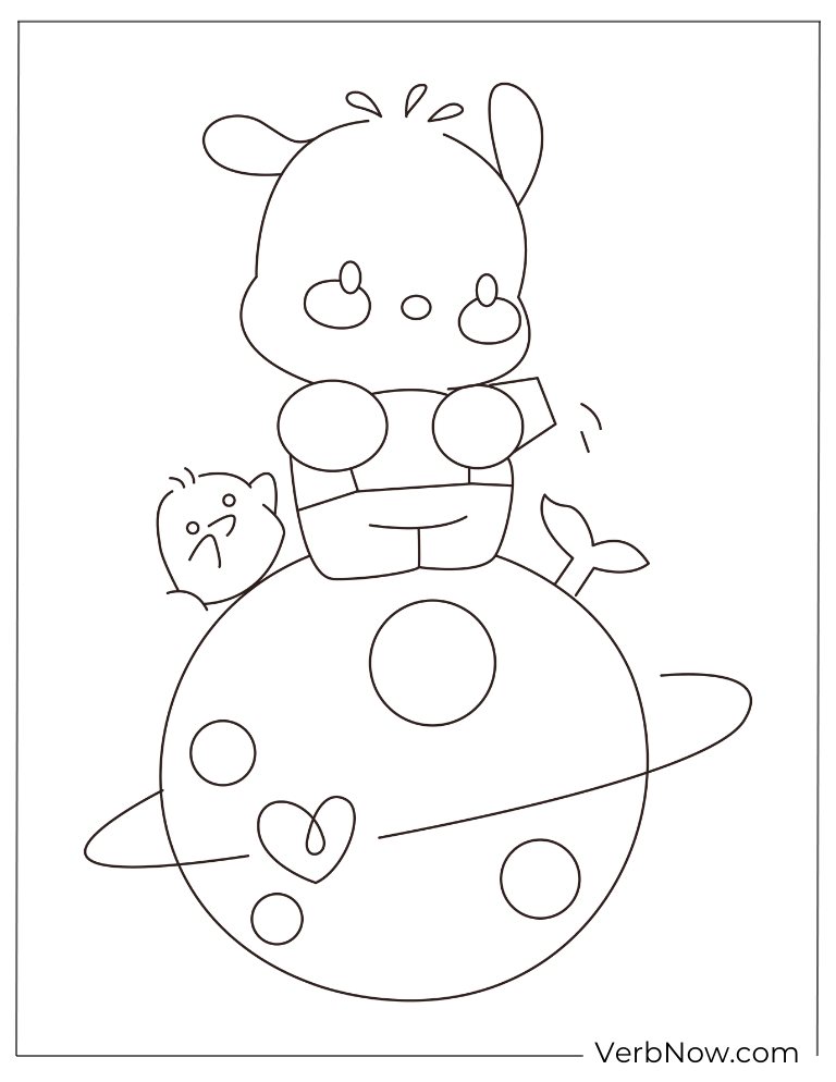 Space adventure Pochacco coloring page