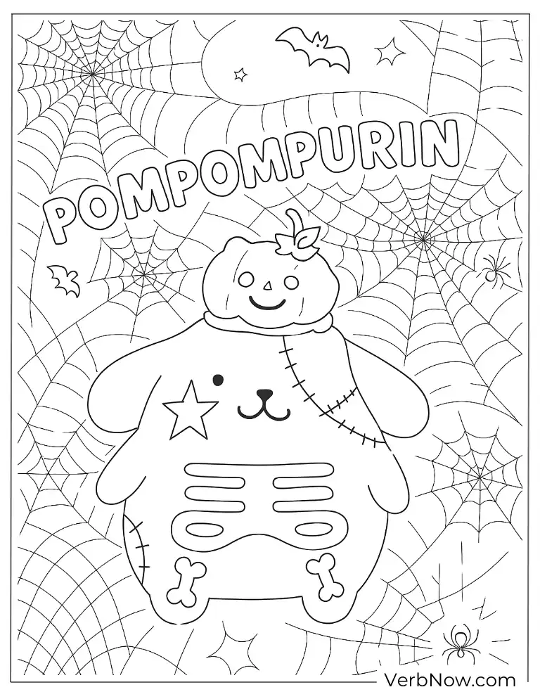 Halloween Pompompurin coloring sheet