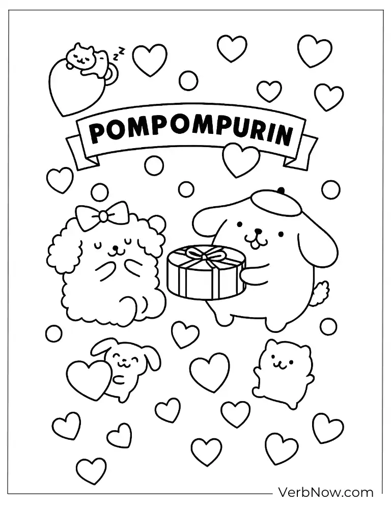 Printable Pompompurin coloring book page