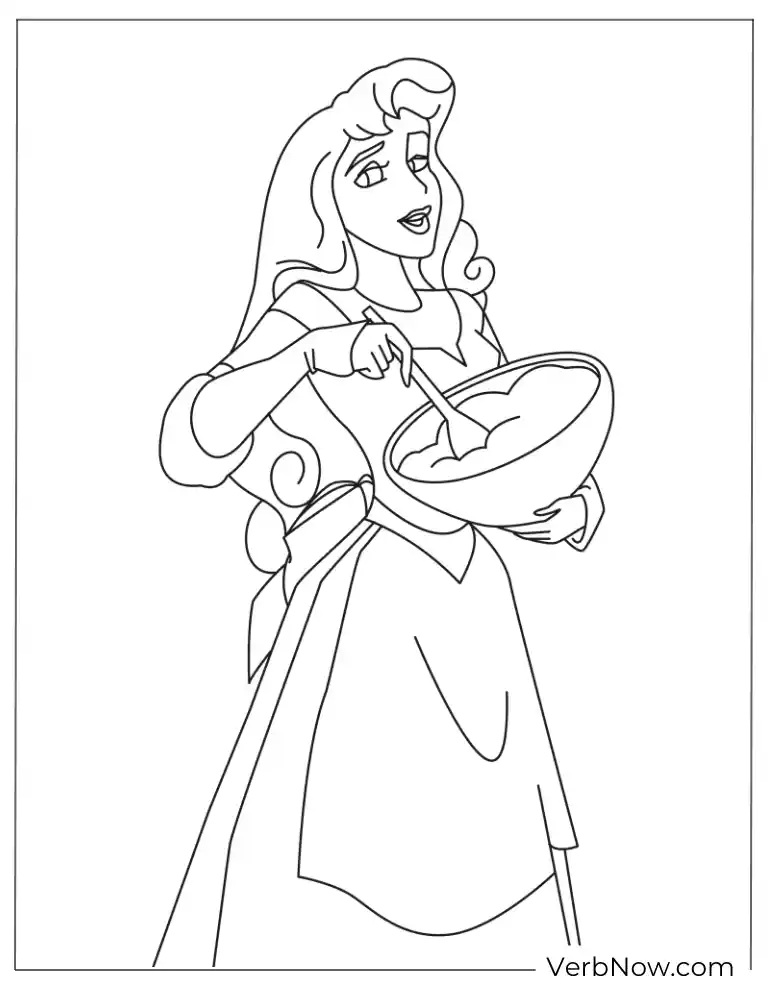 Sleeping Beauty with Prince in Castle Coloring Page