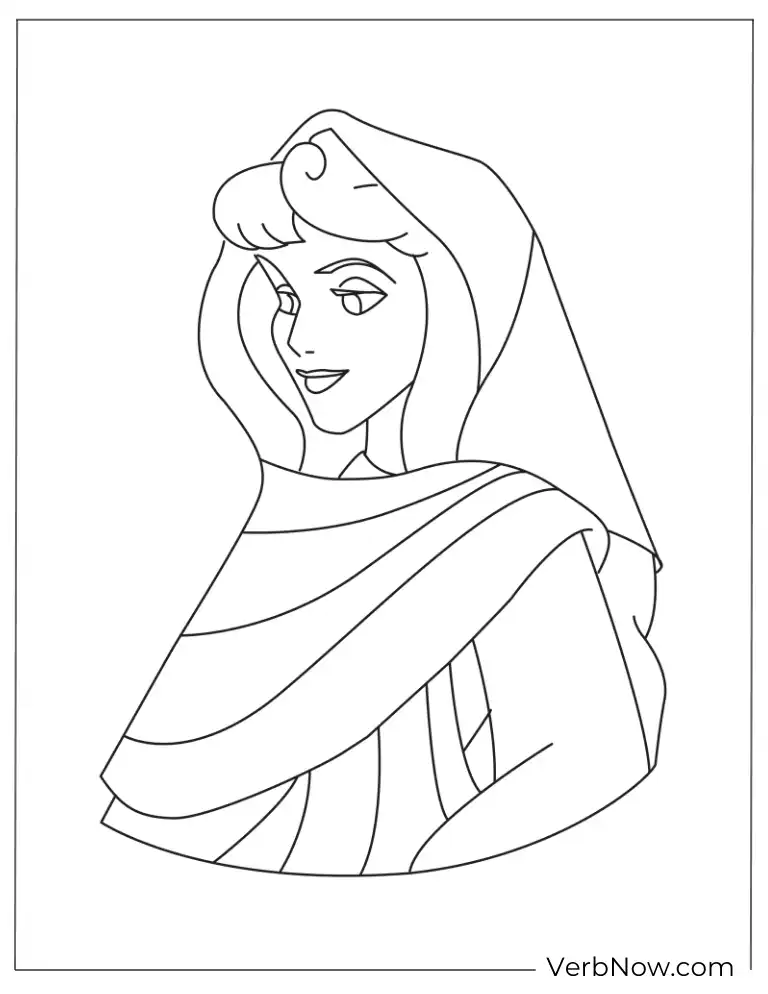 Sleeping Beauty in Fancy Dress Coloring Page
