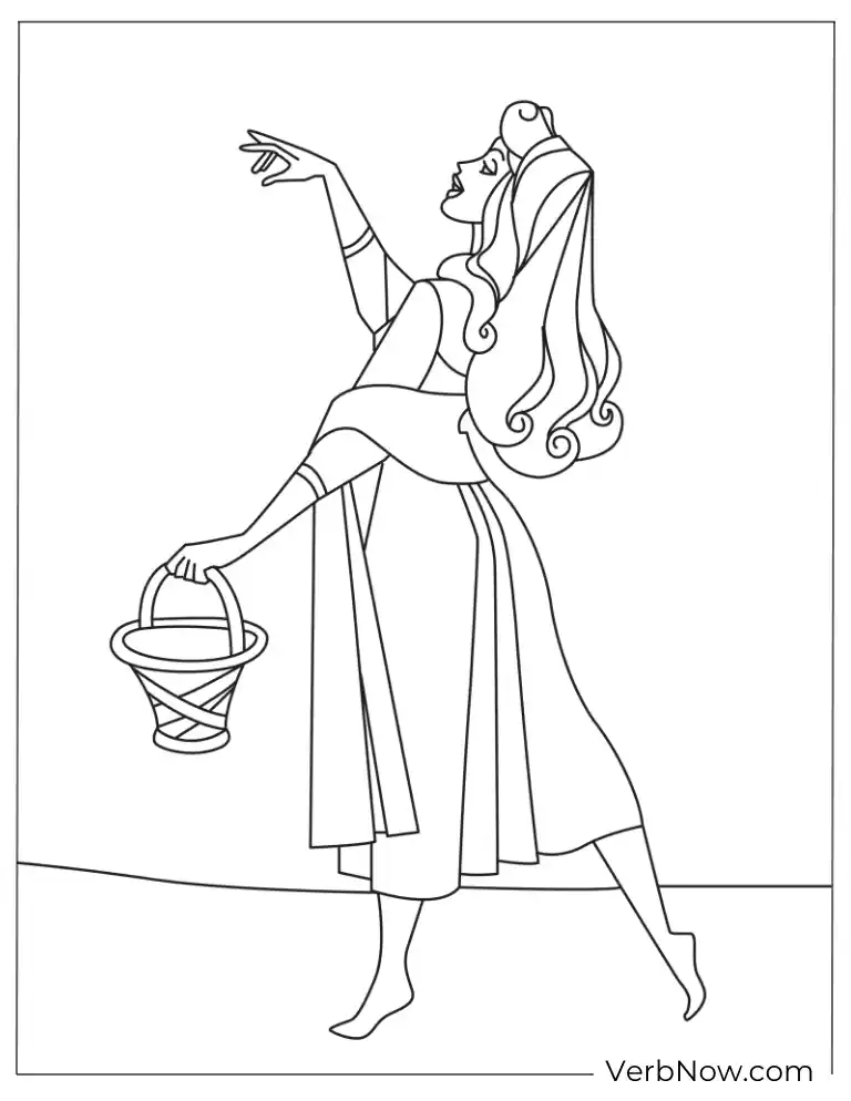 Sleeping Beauty Dancing Coloring Page