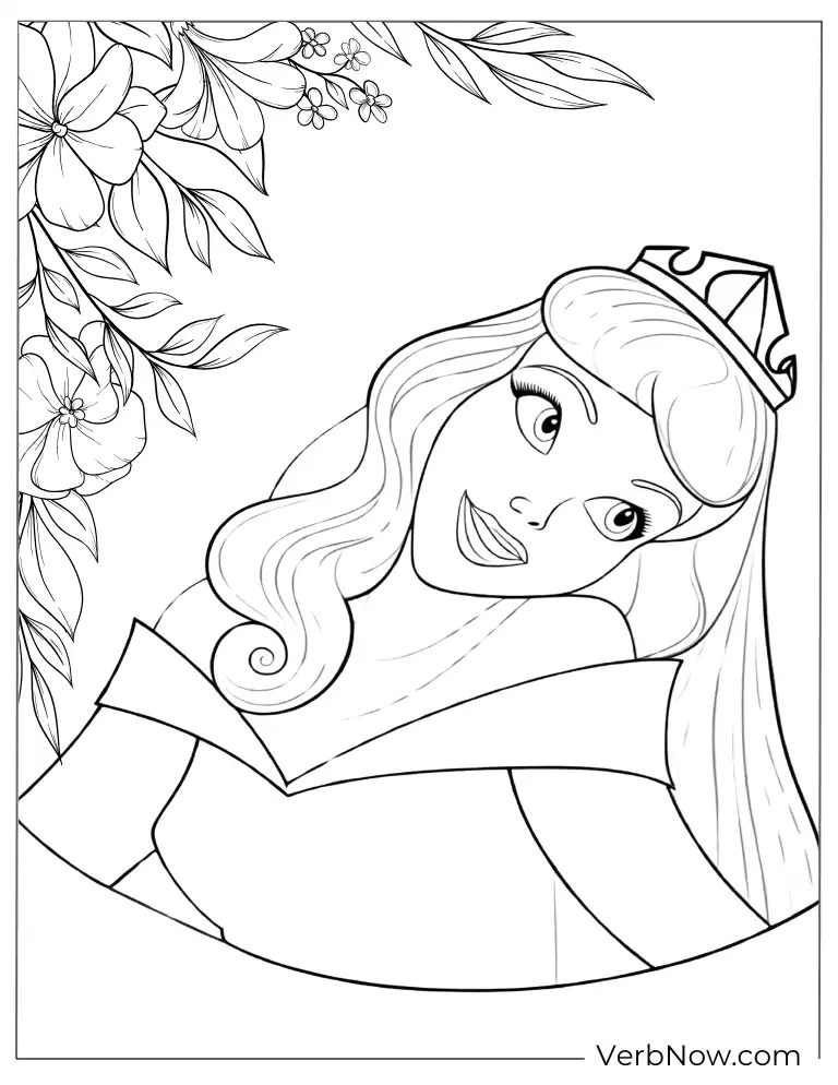 Sleeping Beauty Relaxing Coloring Page