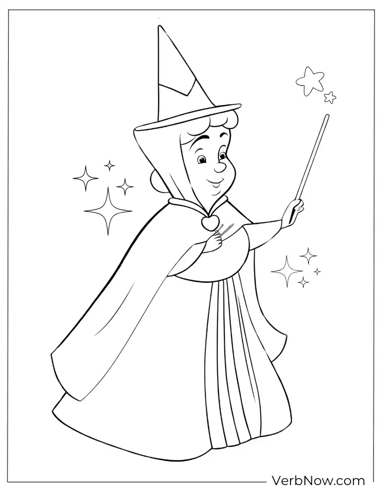 Fairy Godmother from Sleeping Beauty Coloring Page