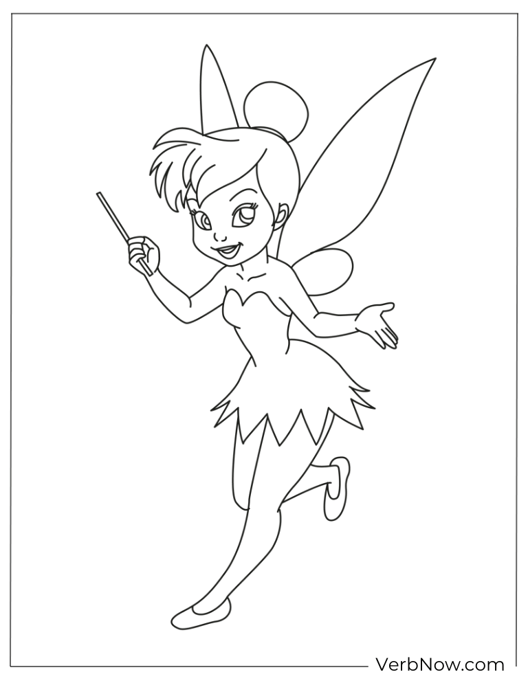 Fairy with magic wand coloring sheet