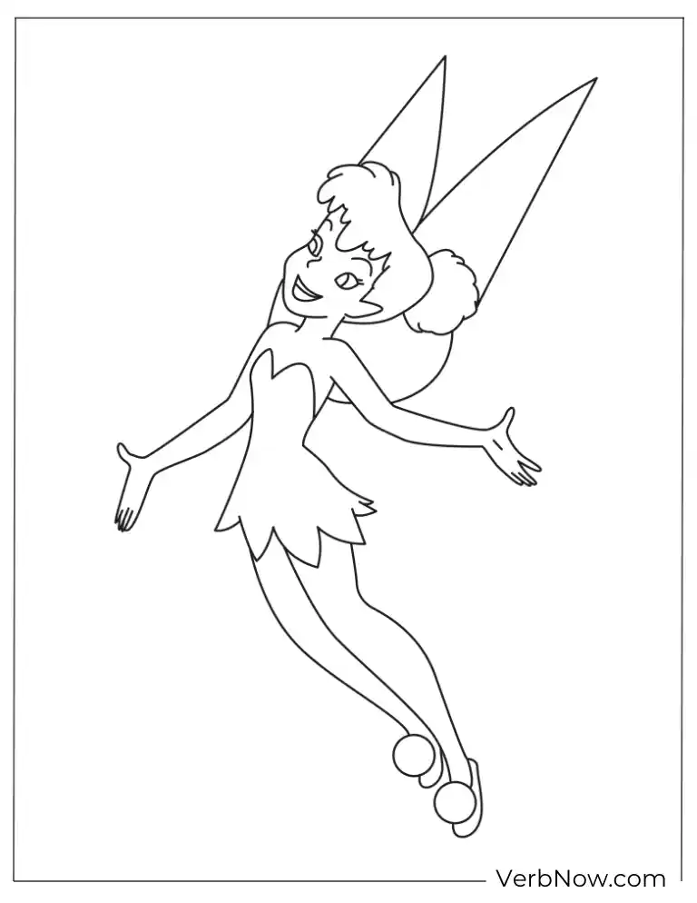 Joyful fairy coloring page of Tink for all ages