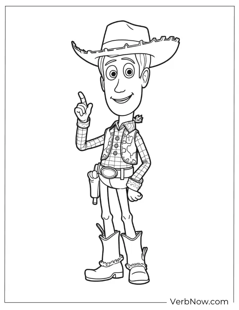 Woody from Toy Story Coloring Page