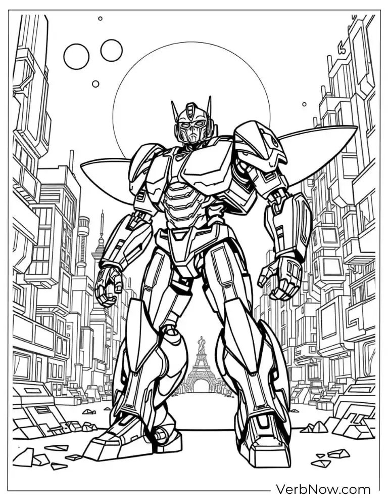 22 Free Bumblebee Coloring Pages For Download (Printable PDF) Bumblebee robot character coloring page printable