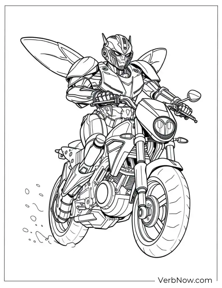 22 Free Bumblebee Coloring Pages For Download (Printable PDF) Bumblebee with car form coloring sheet