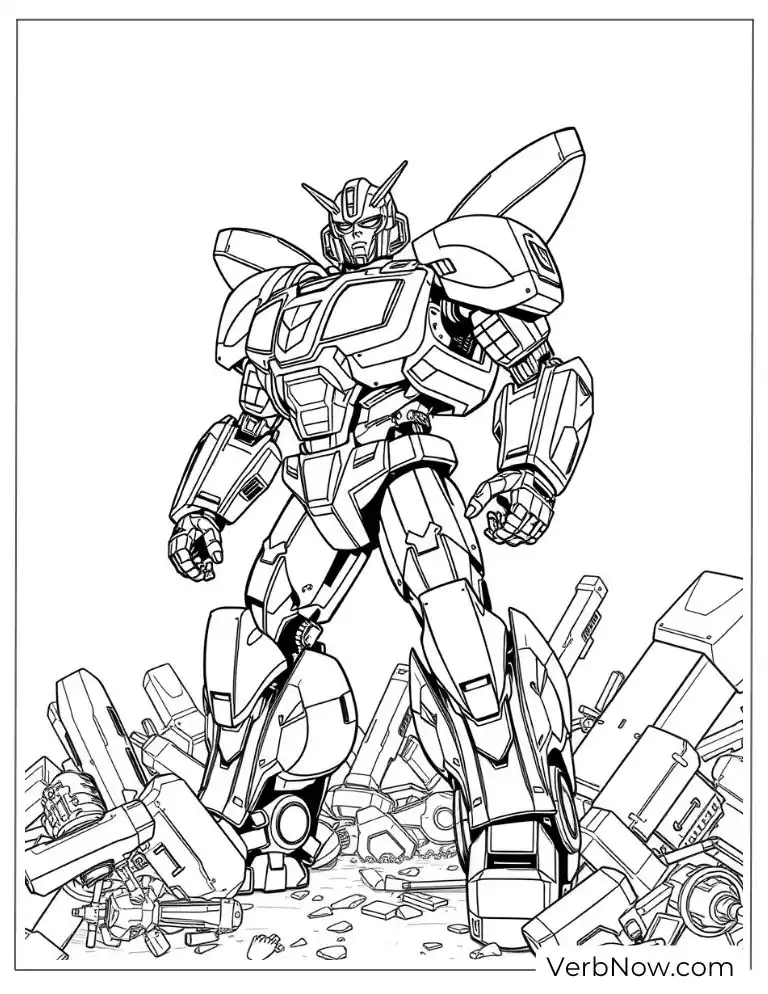 22 Free Bumblebee Coloring Pages For Download (Printable PDF) Standing Bumblebee robot coloring printable