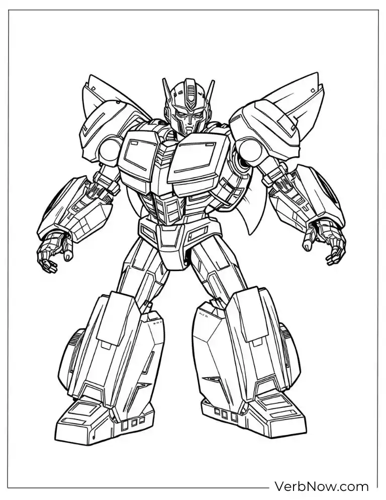 22 Free Bumblebee Coloring Pages For Download (Printable PDF) Classic Bumblebee robot coloring scene