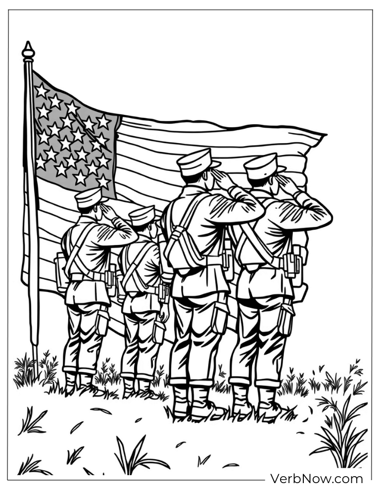 Troops salute the flag Memorial Day honor page
