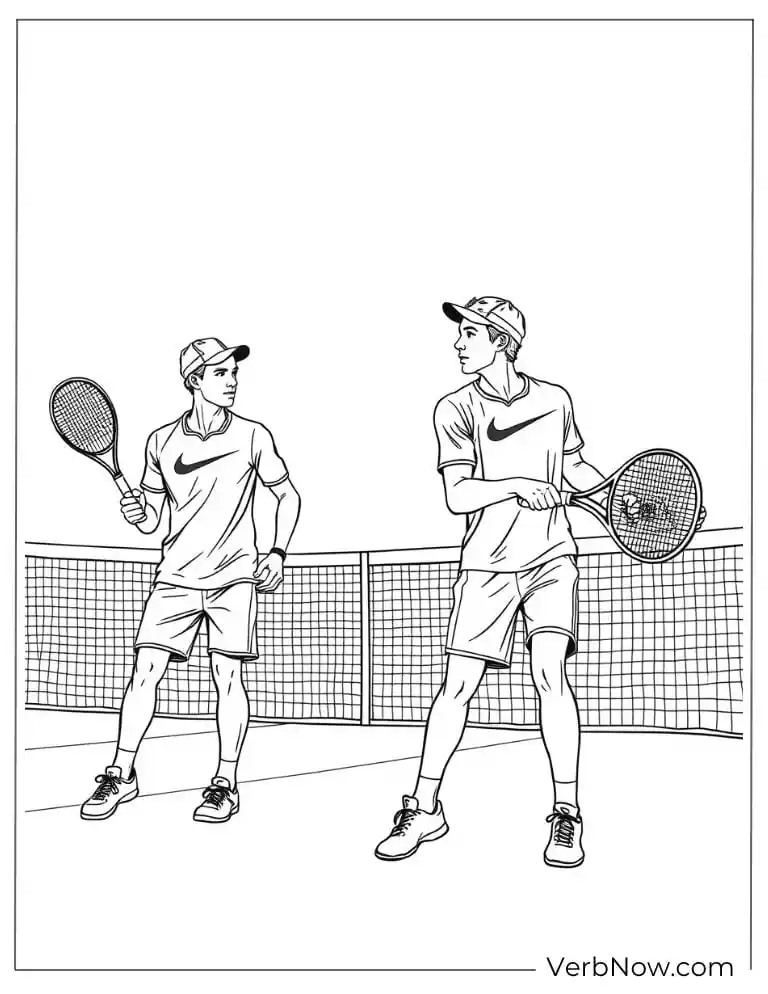 Two tennis players wearing Nike t-shirts