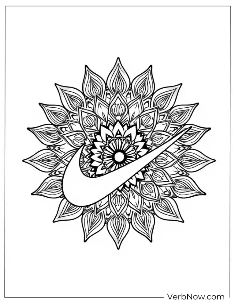 Nike logo mandala coloring sheet