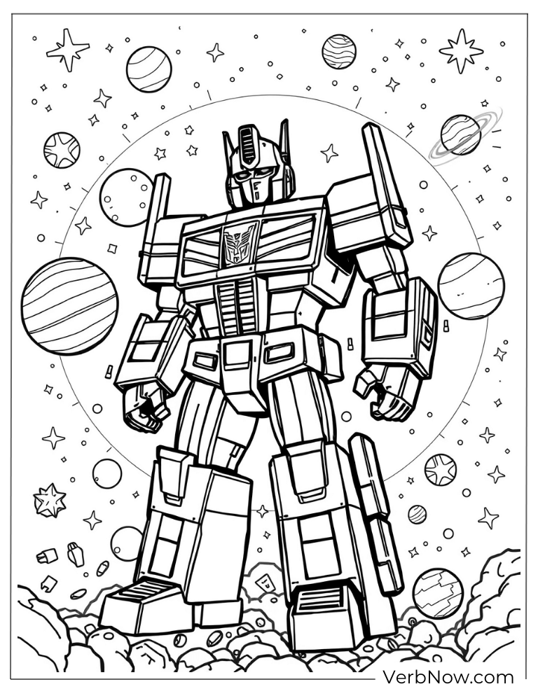 Cool Optimus Prime coloring for boys