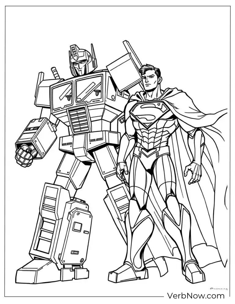 Optimus Prime coloring page with flames