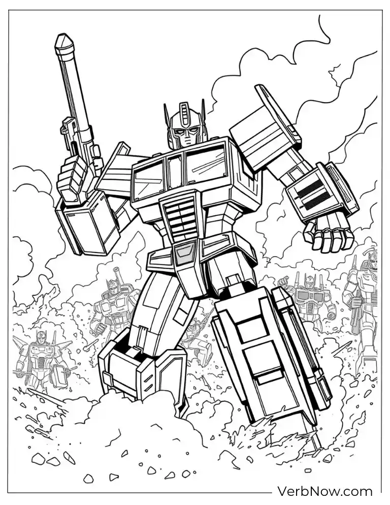 Kids coloring Optimus Prime robot leader
