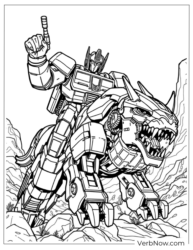 Optimus Prime ready to fight coloring