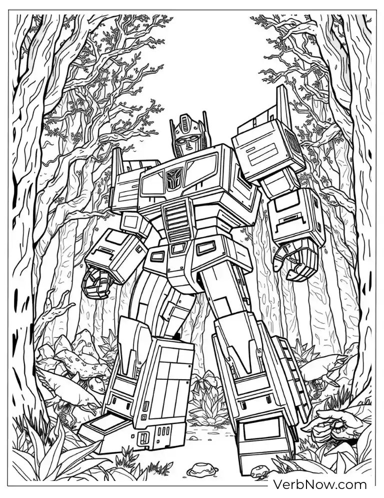 Optimus Prime coloring sheet for Transformers fans