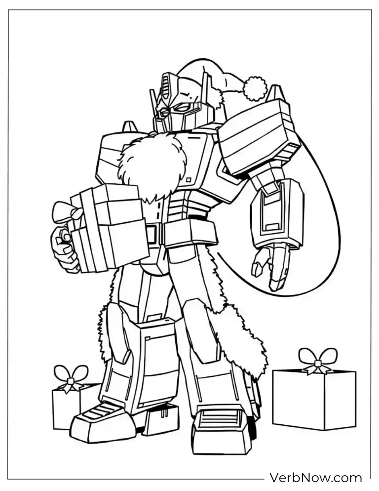 Brave Optimus Prime kids coloring activity