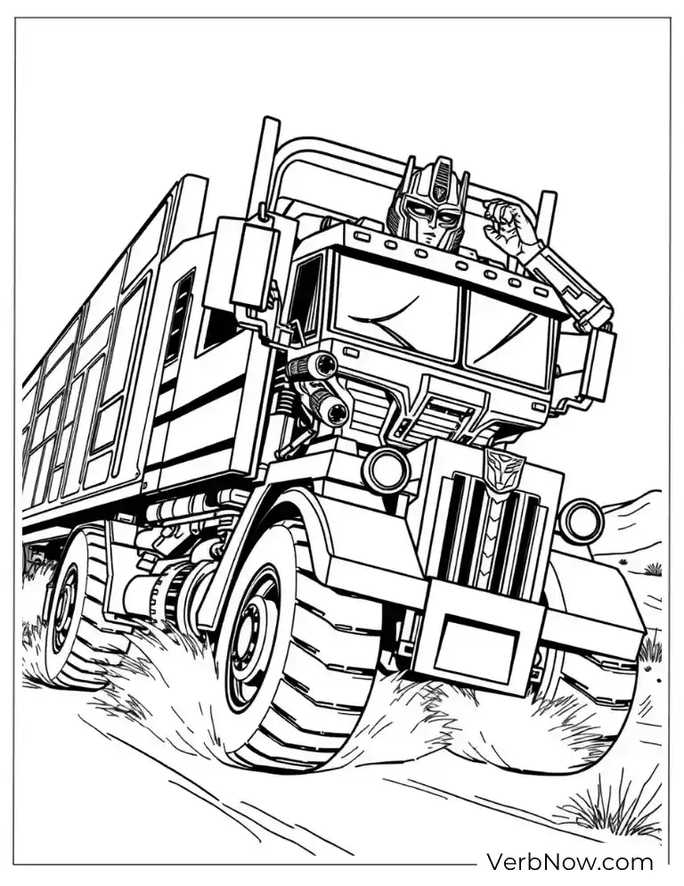 Free Optimus Prime coloring page download
