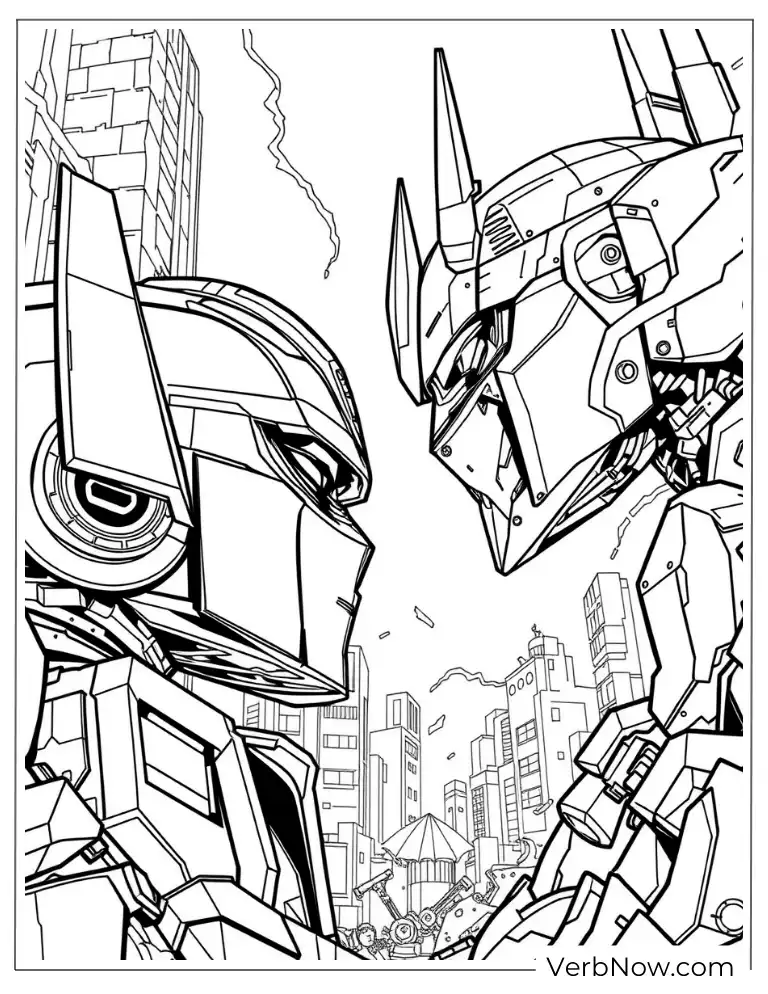 Optimus Prime robot coloring sheet printable
