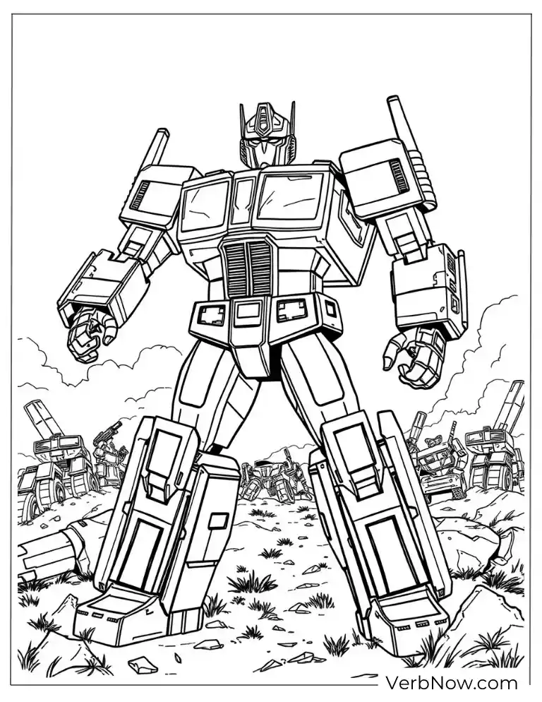 Transformers leader Optimus Prime coloring fun