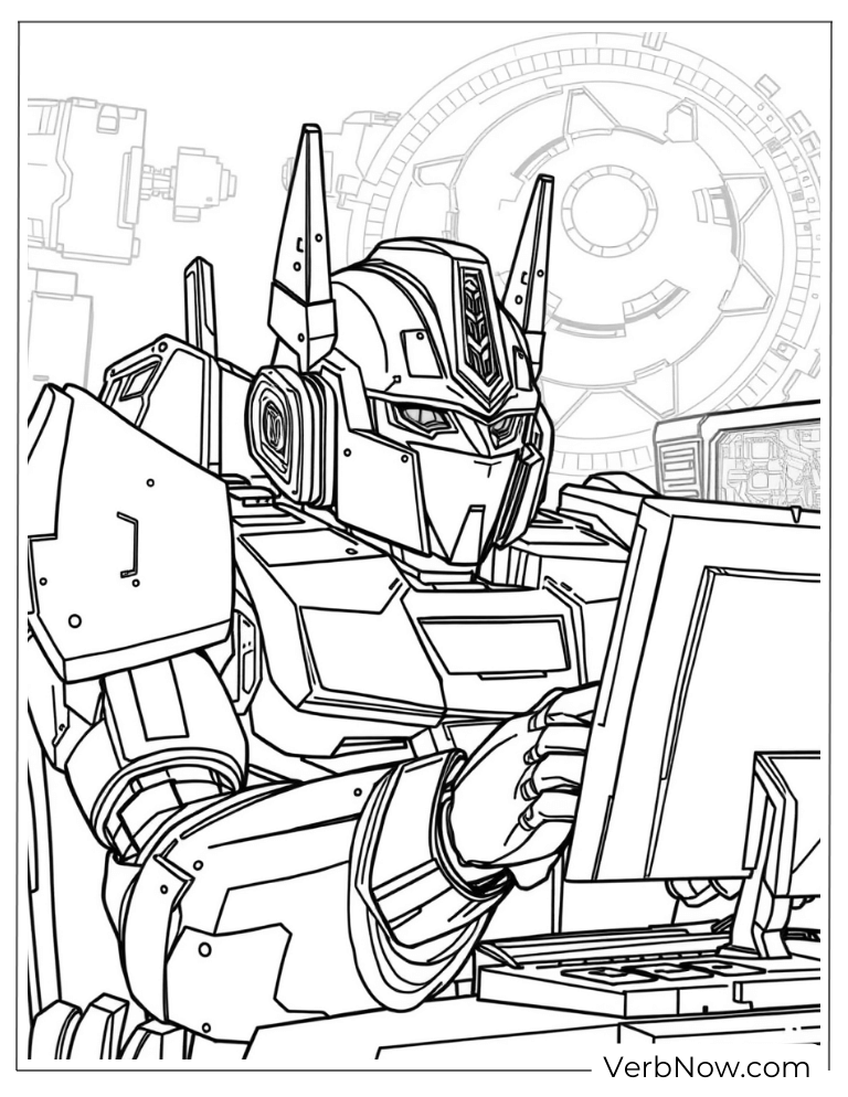 Printable Optimus Prime for kids to color