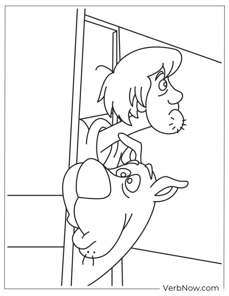 Scooby and Shaggy besides the door
