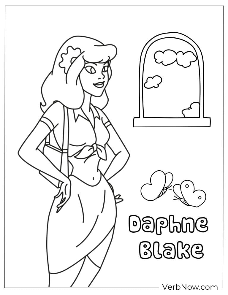 Daphne Blake smiling coloring picture