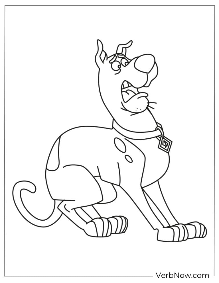 Scooby with alert eyes coloring page