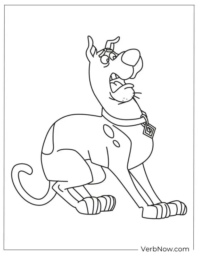 Scooby with alert eyes coloring page